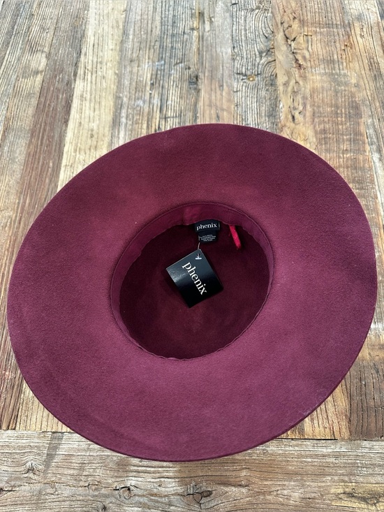 Phenix Burgundy Wool Felt Floppy Hat with Black Tie main image 10
